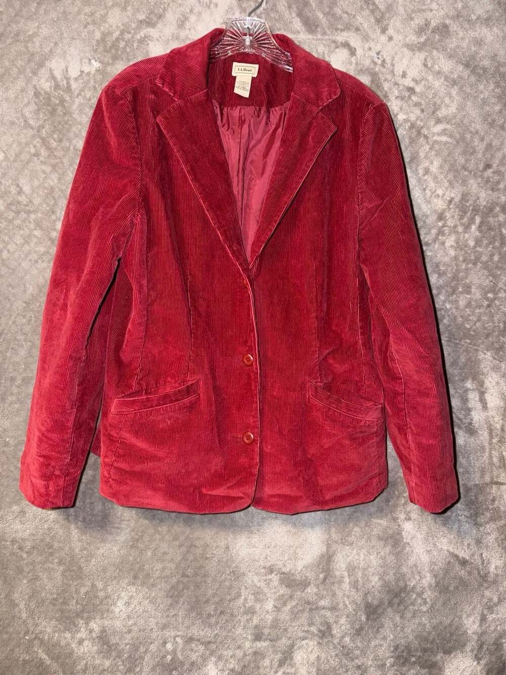 L.L. Bean Women's Red Corduroy Blazer Size 14 Regular - Picture 1 of 7